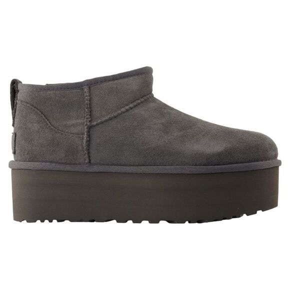 UGG Shoes - Classic Ultra Mini Platform Ankle Boots - UGG - Leather - Grey